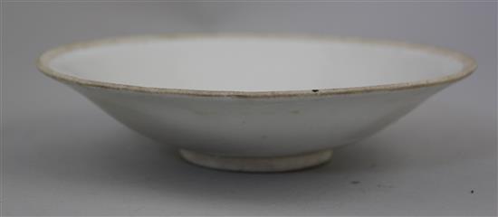 A Chinese Ding ware shallow bowl, Song dynasty, 17cm